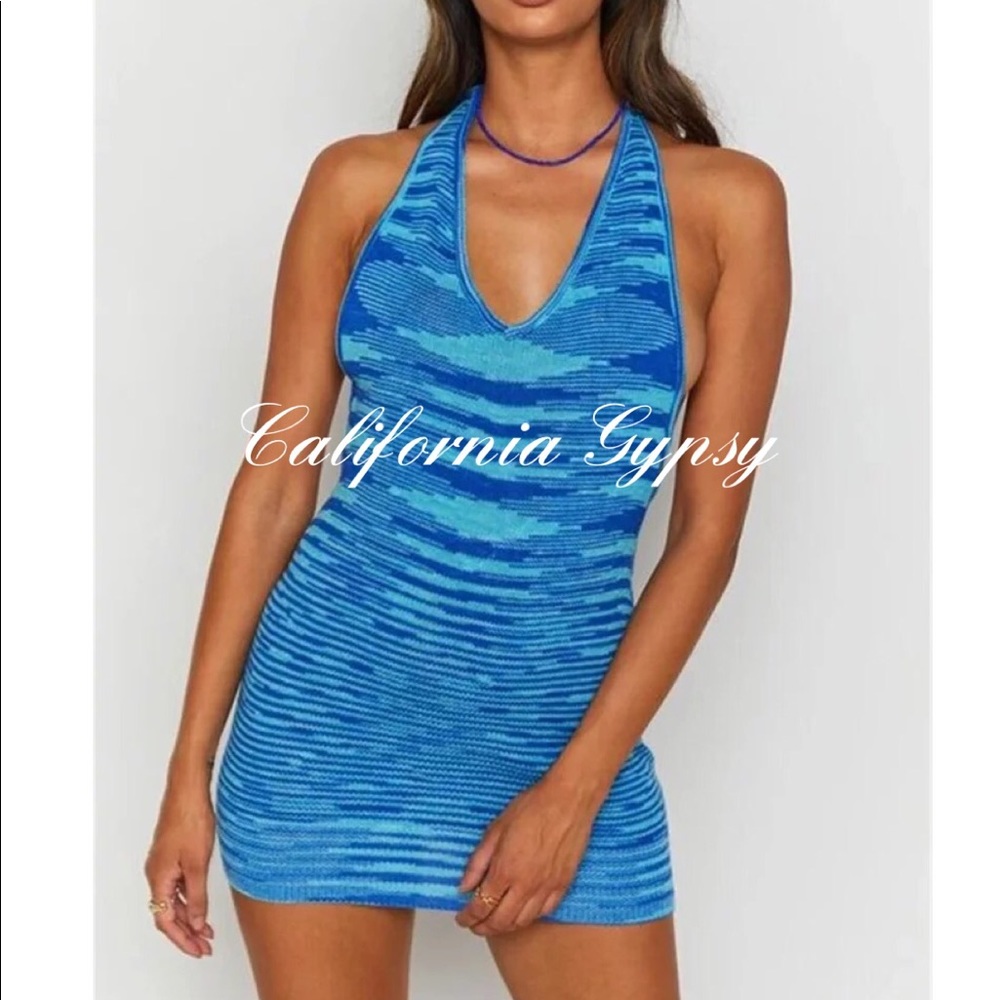Tie Dye Knit Halter Dress - Picture 8 of 10